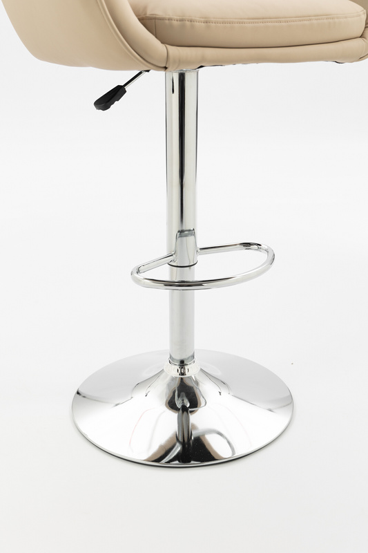 HR2055W Scaun Crem din Piele Ecologica cu Bază Cromata