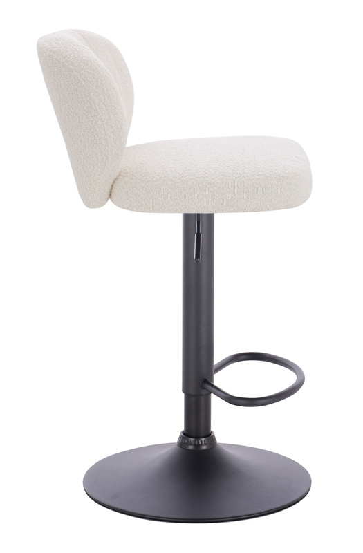 HR193W Scaun Crem Boucle cu Bază Neagră