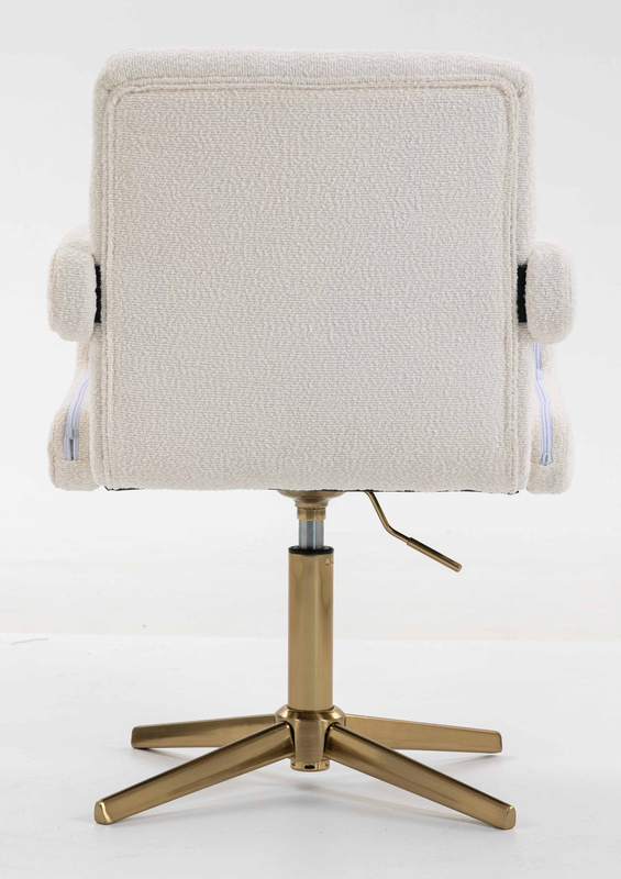 HR8404CROSS Scaun Crem Boucle cu Bază Aurie