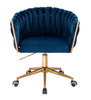HR750K Scaun Bleumarin din Catifea cu Bază Aurie