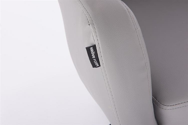 HR830N Scaun Gri de Piele cu Bază Aurie
