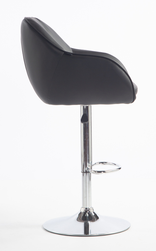 HR2055W Scaun Neagră din Piele Ecologica cu Bază Cromata