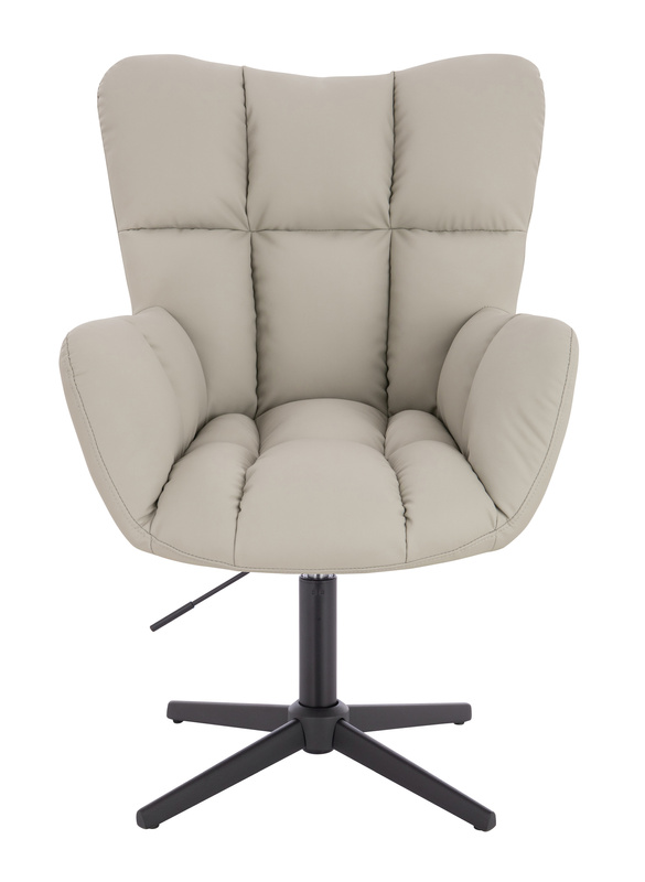 HR650CROSS Scaun Ecru Piele Ecologica Premium Soft cu Bază Neagră