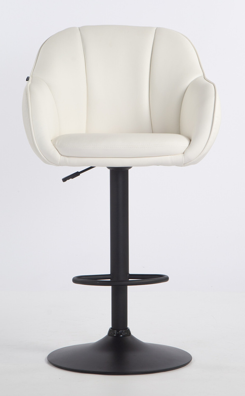 HR2055W Scaun Alb din Piele Ecologica cu Bază Neagră