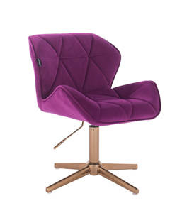 HR111CROSS Scaun Fucsia Catifea cu Bază Aurie