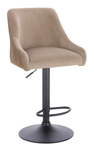 HR920W Scaun Latte din Catifea cu Bază Neagră