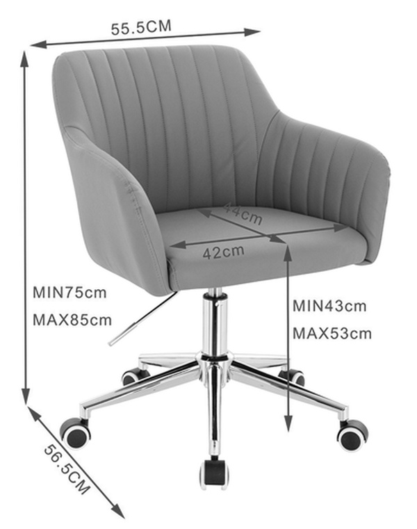 HR190N Scaun Grafit din Catifea cu Bază Cromata
