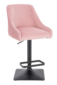 HR920KW Scaun Roz Pudra din Catifea cu Bază Neagră