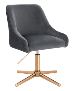 HR920CROSS Scaun Grafit din Catifea cu Bază Aurie