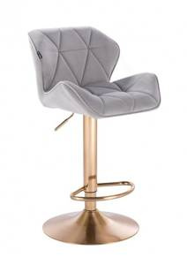 HR111W Scaun Gri Velur Bază Aurie