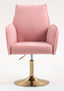 HR280N Scaun Roz Pudra Boucle cu Bază Aurie
