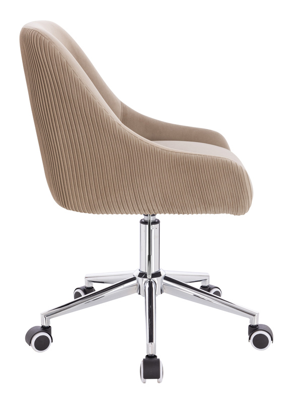 HR920K Scaun Latte din Catifea cu Bază Cromata