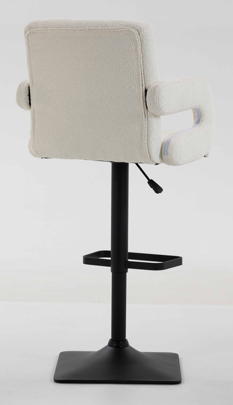 HR8404KW Scaun Crem Boucle cu Bază Neagră