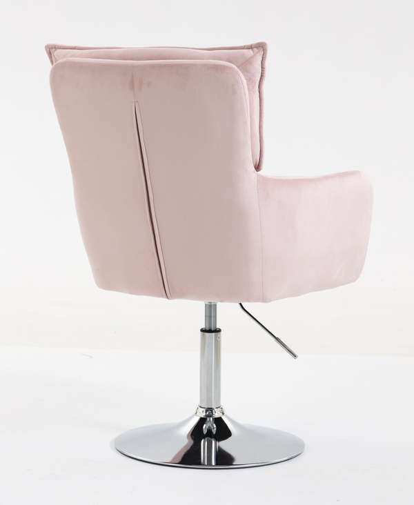 HR250N Scaun Catifea Roz Pudra Bază Cromata