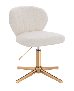 HR193CROSS Scaun Crem Boucle cu Bază Aurie