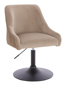 HR920N Scaun Latte din Catifea cu Bază Neagră