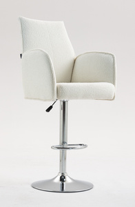 HR280W Scaun Crem Boucle cu Bază Cromata