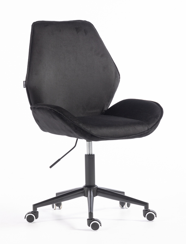 HR350K Scaun Neagră din Catifea Bază Neagră