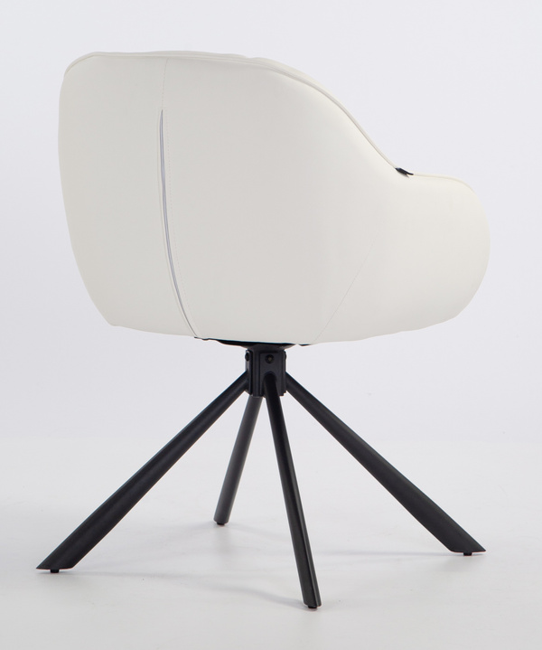 HR2055 BAZĂ STEA Scaun Alb din Piele Ecologica cu Bază Neagră