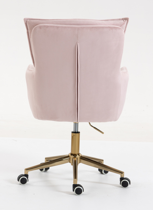 HR250K Scaun Catifea Roz Pudra Bază Aurie