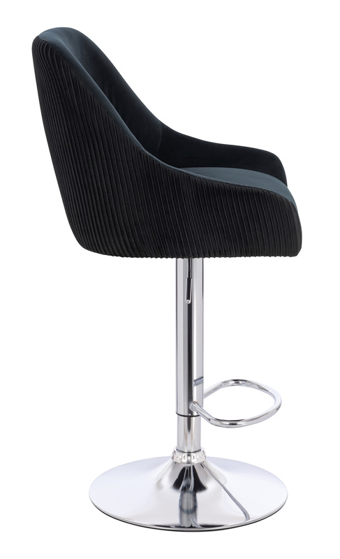 HR920W Scaun Neagră din Catifea cu Bază Cromata