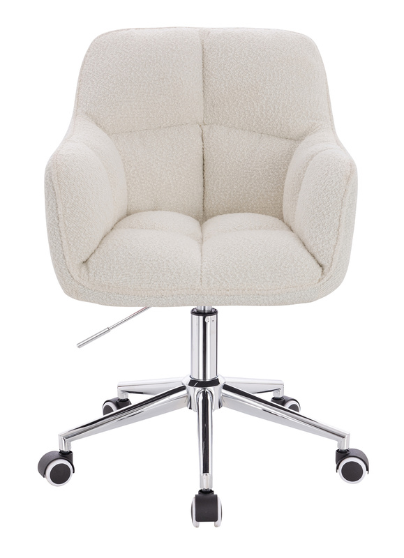 HR550K Scaun Crem Boucle cu Bază Cromata