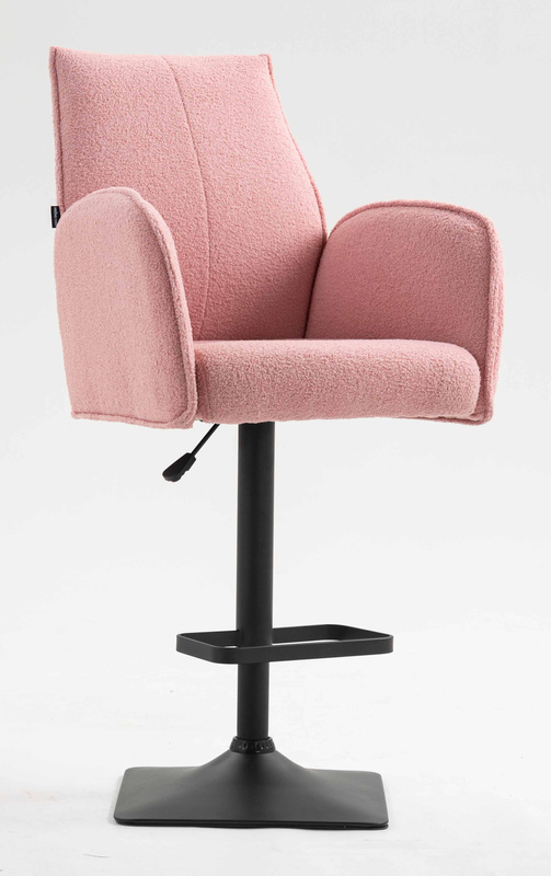 HR280KW Scaun Roz Pudra Boucle cu Bază Neagră