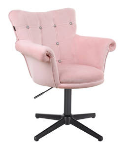 HR804CCROSS Scaun Catifea Roz cu Bază Neagră