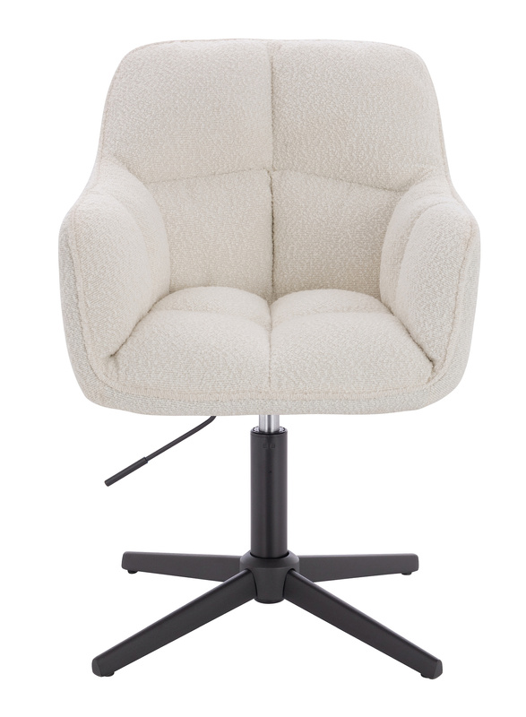 HR550CROSS Scaun Crem Boucle cu Bază Neagră