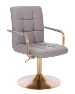 HC1015NP Scaun Gri Piele Ecologica Bază Aurie