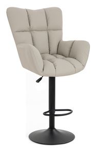 HR650W Scaun Ecru Piele Ecologica Premium Soft cu Bază Neagră