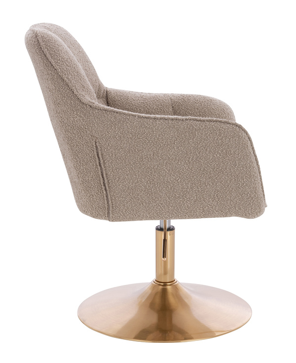 HR550N Scaun Latte Boucle cu Bază Aurie
