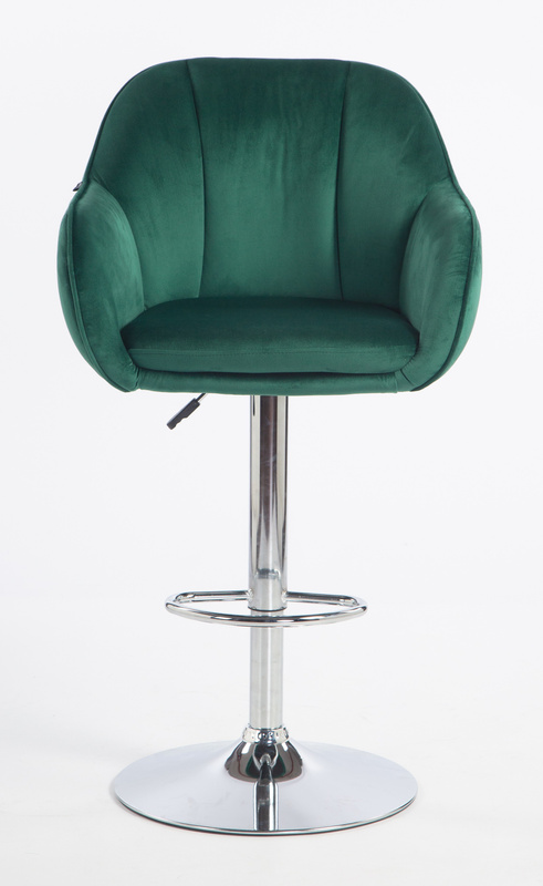 HR2055W Scaun Verde din Catifea cu Bază Cromata