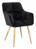 HR550 Scaun Neagră Catifea cu Bază Aurie