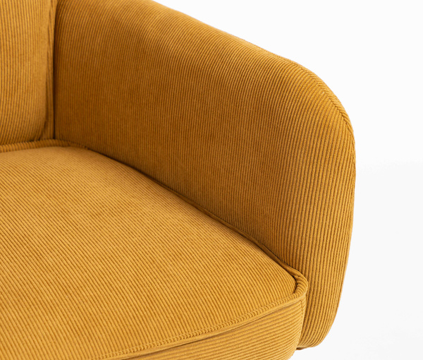 HR250K Scaun Catifea Reiată Premium Ruloare Curry Galben Bază Neagră