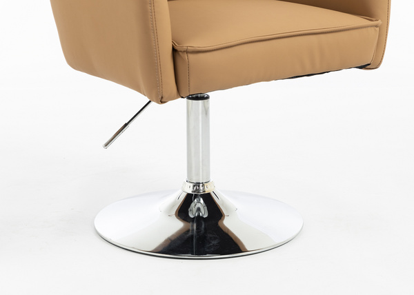 HR250N Scaun Piele Ecologică Premium Soft Culoare Caramel Bază Cromata