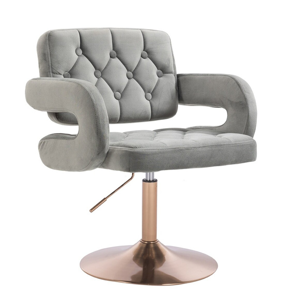 HR8403N Scaun Catifea Gray Bază Aurie