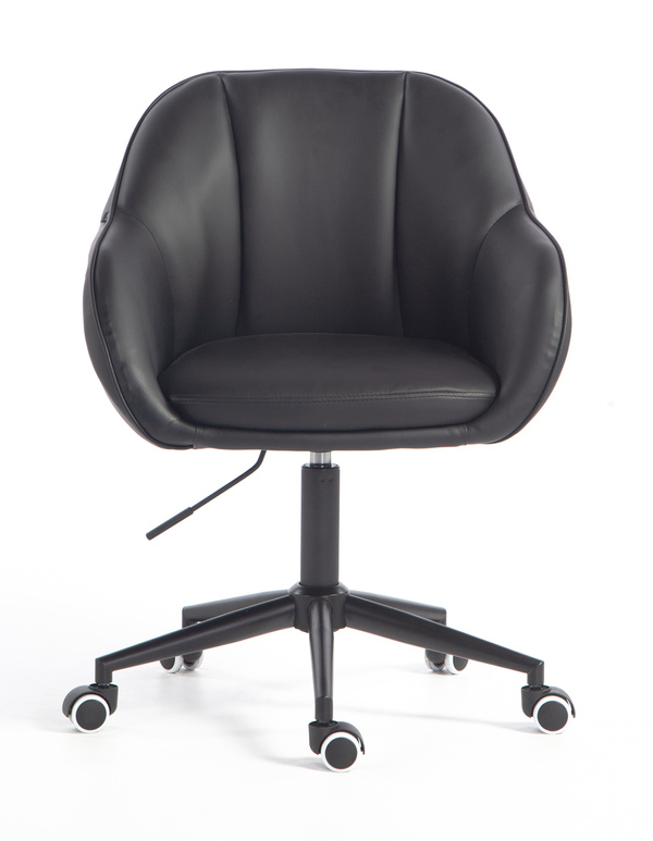 HR2055K Scaun Neagră din Piele Ecologica cu Bază Neagră