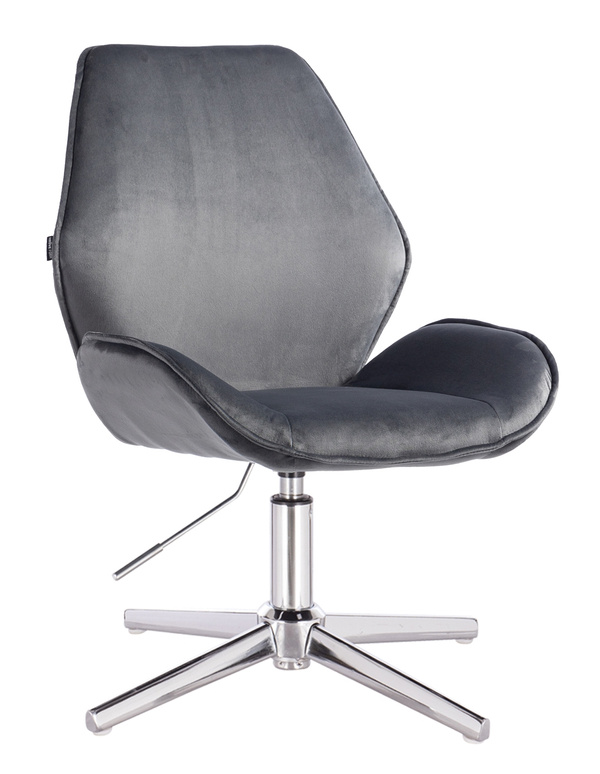 HR350CROSS Scaun Grafit din Catifea Bază Cromata