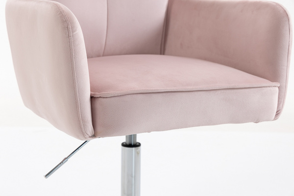 HR250CROSS Scaun Catifea Roz Pudra Bază Cromata