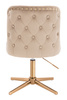 HR940CROSS Scaun Latte din Catifea cu Bază Aurie