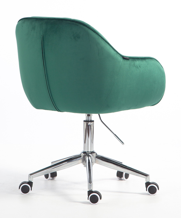 HR2055K Scaun Verde din Catifea cu Bază Cromata