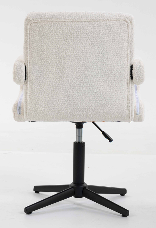 HR8404CROSS Scaun Crem Boucle cu Bază Neagră