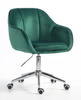 HR2055K Scaun Verde din Catifea cu Bază Cromata