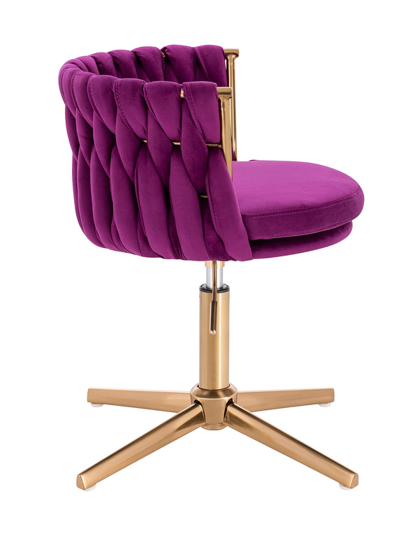 HR450CROSS Scaun Fucsia din Catifea cu Bază Aurie