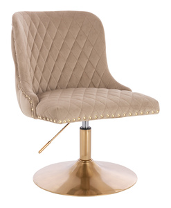 HR940N Scaun Latte din Catifea cu Bază Aurie