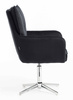 HR250CROSS Scaun Catifea Neagră Bază Cromata