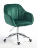 HR2055K Scaun Verde din Catifea cu Bază Cromata