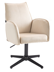 HR280CROSS Scaun Crem din Catifea cu Bază Neagră