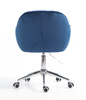 HR2055K Scaun Bleumarin din Catifea cu Bază Cromata
